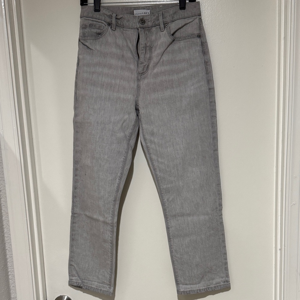 Loft high waist straight crop Gray Jeans